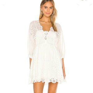 NWOT Free People White Lottie Dress (XS)
